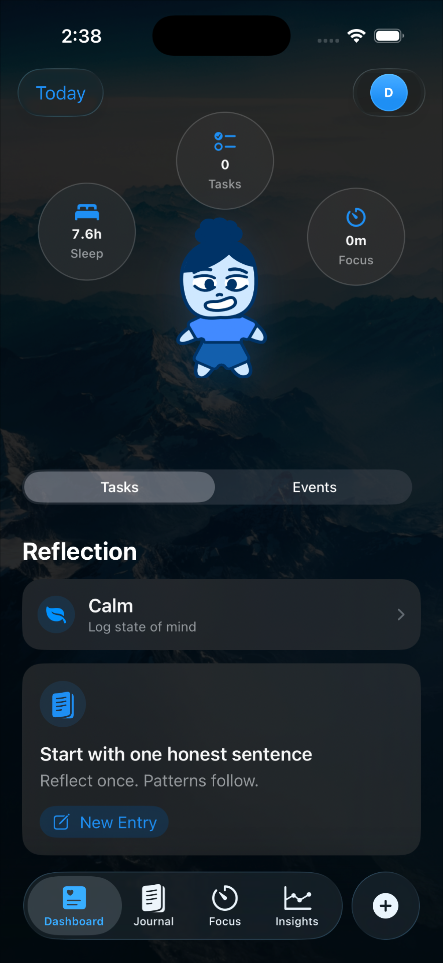 Dashboard screen
